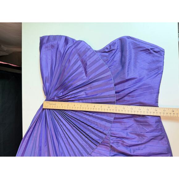 Vintage 2010s ASOS Strapless Mini Dress Size 10 Purple Glam Sculptural Club Wear - Picture 10 of 11